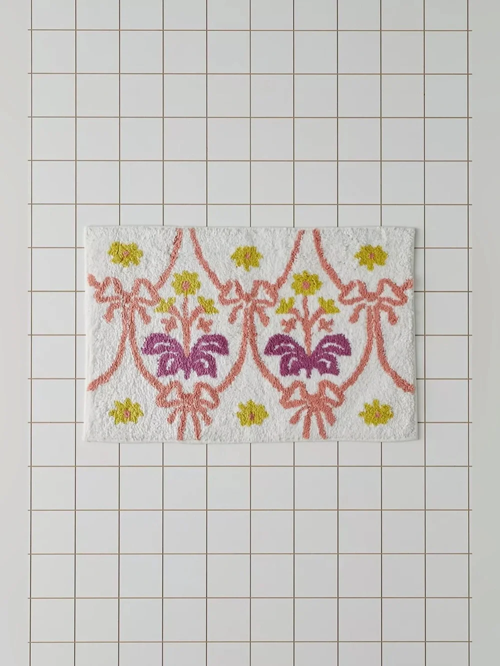 Urban Outfitters Bow Damask Bath Mat